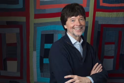 Ken Burns with Quilt, Photo Credit: Evan Barlow